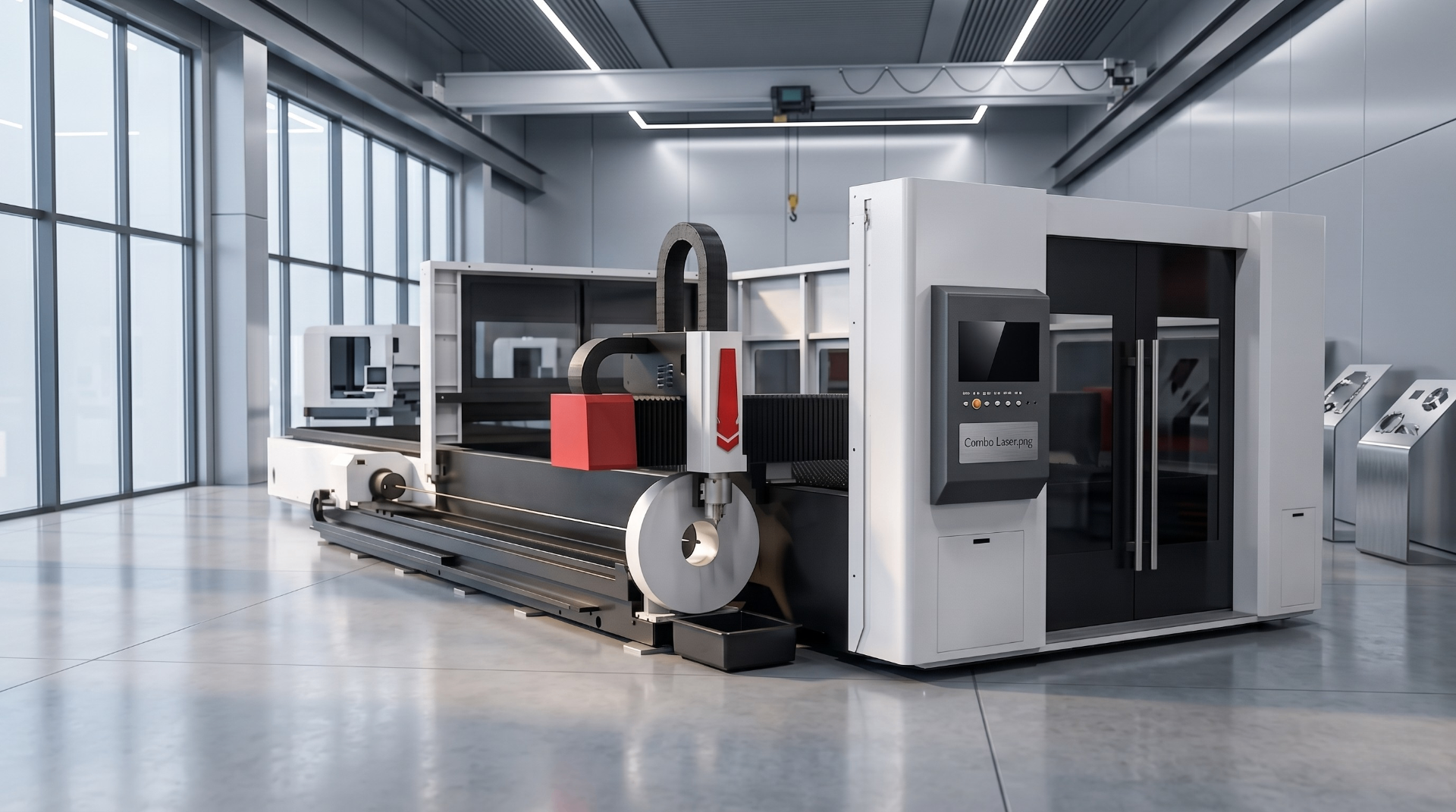 6kW fiber combo laser cutting flat sheet and tube at J&K Machine & Fabrication